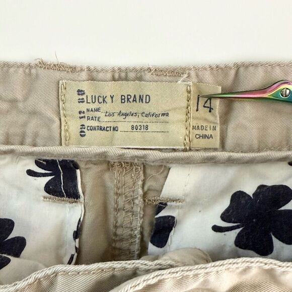 Lucky Brand Khaki Cargo Shorts - Kids US 14 - Picture 6 of 11